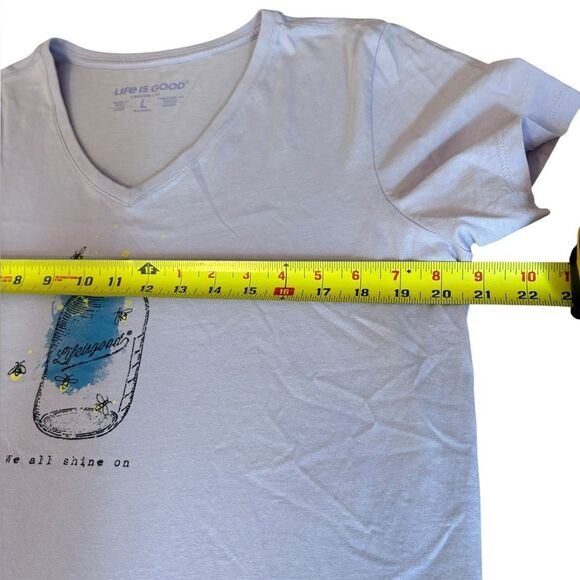 Life is Good Crusher Lite Tee Shirt Shine On Firefly Jar Purple Womens Large - Picture 9 of 9